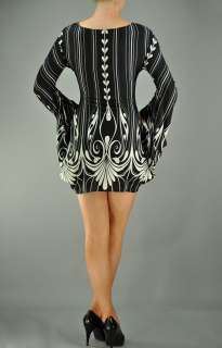 MM APPAREL Black White DRESS w/ Printed Hearts Stripes Attached Bell 