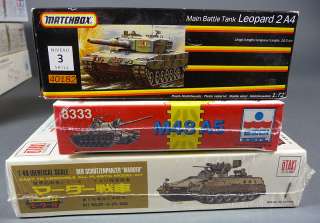 Lot of 6 Tanks M48 LVTP7A1 Marder Leopard Sturmpanzerwagen A7V Tamiya 