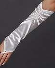   Ivory White Finger Loop Beaded Rouched Fingerless Gloves Arm Warmers