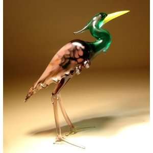  Blown Glass Art Bird Figurine Stork HERON