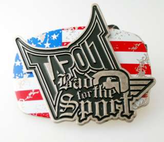 ORIGINAL TAPOUT LOGO WITH AMERICAN FLAG BELT BUCKLE  