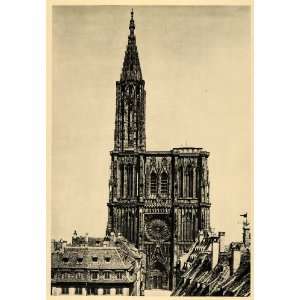  1943 Strassburg Strasbourg France Cathedral Spire Rhine 