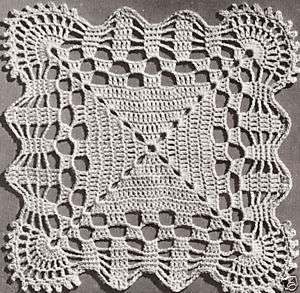 Vintage Crochet MOTIF BLOCK Bedspread Cockle Pattern  