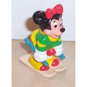  Disney MINNIE MOUSE pvc figure #4 Skiing by applause 