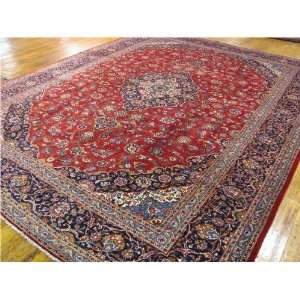   136 Red Persian Hand Knotted Wool Kashan Rug Furniture & Decor