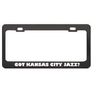  City Jazz? Music Musical Instrument Black Metal License Plate Frame 
