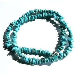  Faux Turquoise Stone 23.5 inch Necklace Jewelry