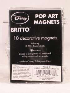 Romero Britto Disneys Set of 10 FUN & Functional Magnets Mickey Mouse 
