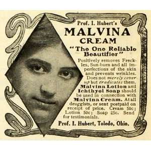  1910 Ad Malvina Cream Prof I Hubert Lotion Ichthyol Soap 