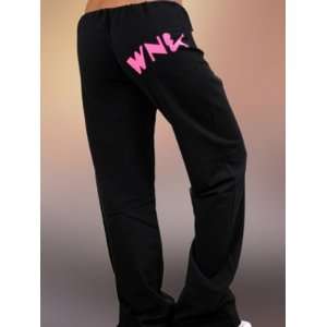  WNK Wear Logo Womens Black/Pink Sweat Pants (SizeS 