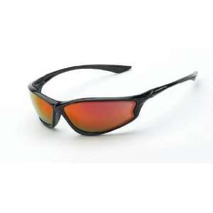  Crossfire 3469 KP6 Black Frame Safety Sunglasses with Red 