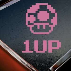  SUPER MARIO Pink Decal 1 up 1 Up Nes Truck Window Pink 