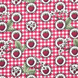   Botanica Strawberry Plaid Red Fabric Yardage Arts, Crafts & Sewing