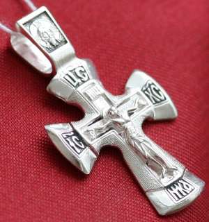   RUSSIAN ORTHODOX ICON CROSS, STERLING SILVER 925.CHRISTIAN JEWELRY