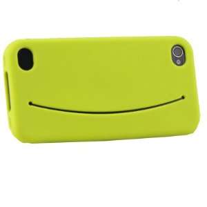  Green Smiley Face Card Holder Slot Style Silicone Case 