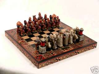 Chess Set Incas vs Spanish Conquerors Peru Square Board Toys 