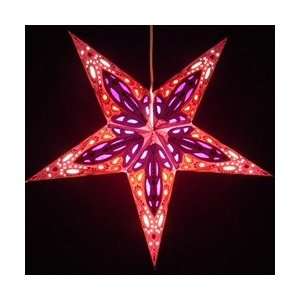  Paper Star Lantern with Light, LAVENDAR DAHLIA
