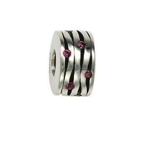  151163 Pageant Bead in Sterling Silver with Pink Swarovski 