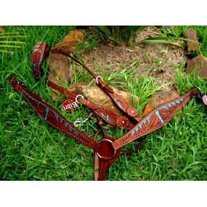  BRIDLE BREAST COLLAR WESTERN LEATHER HEADSTALL TORQ 