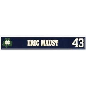  Eric Maust Notre Dame Game Used Locker Tag vs. Stanford 