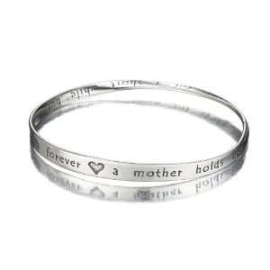   Silver Mothers Love Hearts Forever Mobius Bangle Bracelet Jewelry