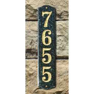  Wexford Vertical Address Plaque in Emerald solid granite w 