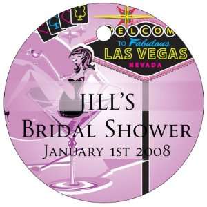 Wedding Favors Pink Bridal Vegas Theme Circle Shaped Personalized 