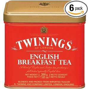 Twinings English Breakfast Tea, Loose Tea, 7.05 Ounce Tins (Pack of 6 