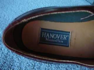 VTG Hanover Longwing Size 8.5 M Burgundy Leather Wing Tips Brogue 