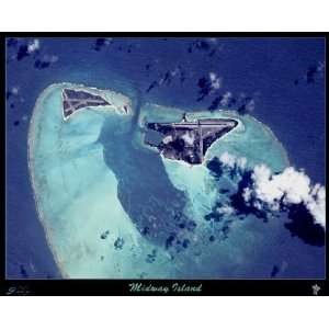  Midway Island space shuttle/satellite map 30x24