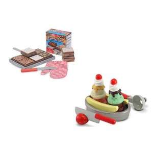  Brownie Sundae Dessert Pretend Play Toy Bundle Including 
