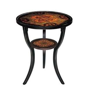 Syon Side Table Painted Inlay Glass And 
