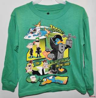 NEW BOYS DISNEY PHINEAS AND FERB LONG SLEEVE T SHIRT  