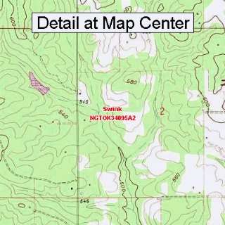 USGS Topographic Quadrangle Map   Swink, Oklahoma (Folded/Waterproof)