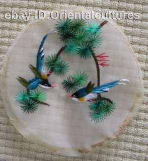 Chinese Handmade double face silk Embroiderybirds 4  