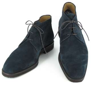 New $750 Sutor Mantellassi Navy Blue Shoes 8.5  