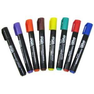 Chisel Tip Markers. (1) Each in red, Orange, Yellow, Green, Blue 