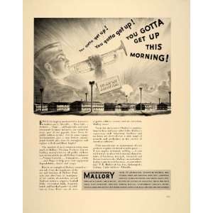  1941 Ad Mallory Bugler Bugle Call Reveille Army Camp 