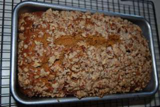Homemade Pumpkin Cranberry Pecan Crumble Bread Loaf   