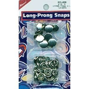 Capped Long Prong Snaps Size 16 10/Pkg Silver 