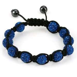 Swarovski Crystal 11 Pave Disco Ball Macrame Bead Adjustable Bracelets 