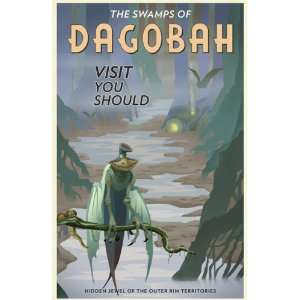  Star Wars Travel Poster Swamps of Dagobah Giclee on 