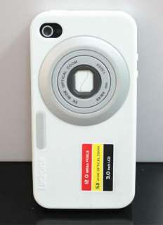 DC Camera Silicone Skin Case For iPhone 4 4G White New  