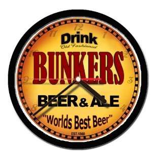  BUNKERS beer and ale cerveza wall clock 