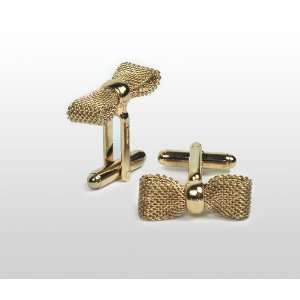  EJ Sutton Gold Plated Bow Tie Cuff Links Jewelry