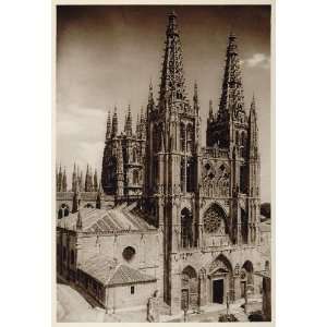 1925 Gothic Cathedral Spires Catedral de Burgos Spain   Original 