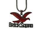 ICED OUT RED/BLACK BRICK SQUAD PENDANT W/36 FRANCO CHAIN