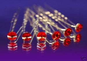 pcs X Red Bridal Hair Pins w/ Swarovski Crystal P1071  