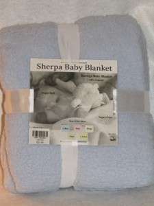 NEW Blue Sherpa Baby Blanket ~Soft Like Lambs Fleece  