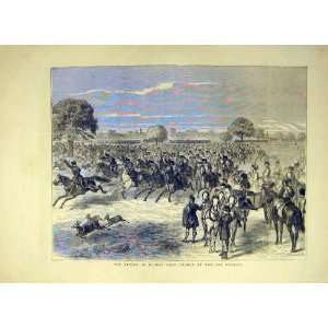  Review Bushey Park Charge 10Th Hussars Old Print 1871 